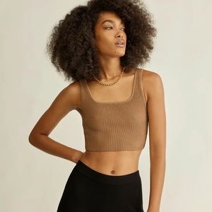 Babaton Sculpt Knit Squareneck Cropped Tank